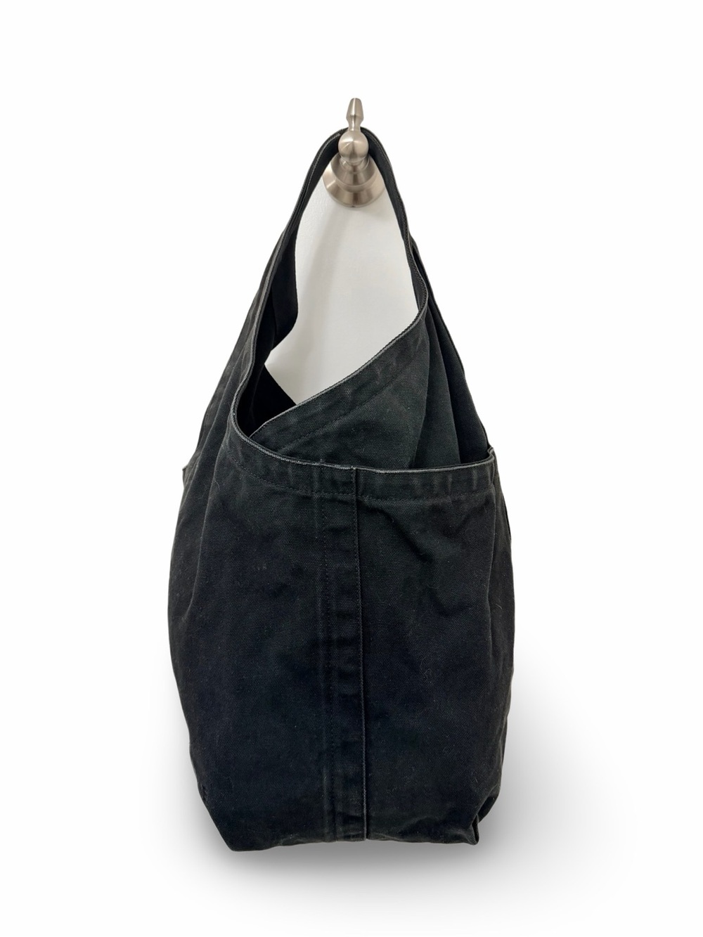 Everlane Black Canvas Teardrop Tote Bag Hobo Slouchy Shoulder - Picture 2 of 9